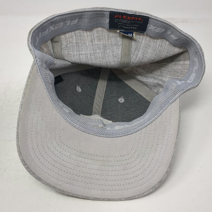Flexfit Baseball Cap Gray M Heathered Fabric Sun Patch Structured Fitted Hat