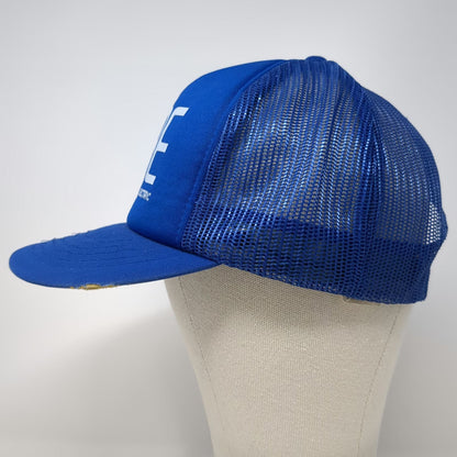 Yupoong Trucker Hat Blue One Size Smith Auto Electric Mesh Snapback 5 Panel Logo
