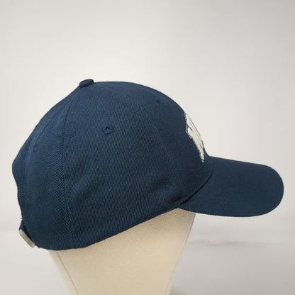 Nike Baseball Cap Blue Slideback Wool Blend Embroidered Logo Hat Swoosh Gray Tag