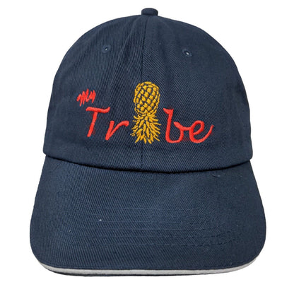 Unbranded Men's Strapback Hat Blue OSFA Embroidered Tribe Logo Pineapple Cotton