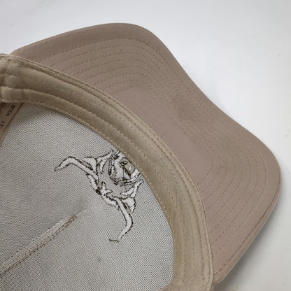 Waggle Trucker Hat Beige One Size Highland Cow Bull Perforated Golf Snapback