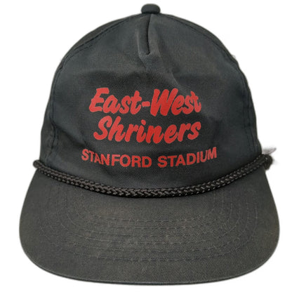 Young An 5 Panel Black Hat OSFM East West Shriners Stanford Stadium Rope Brim