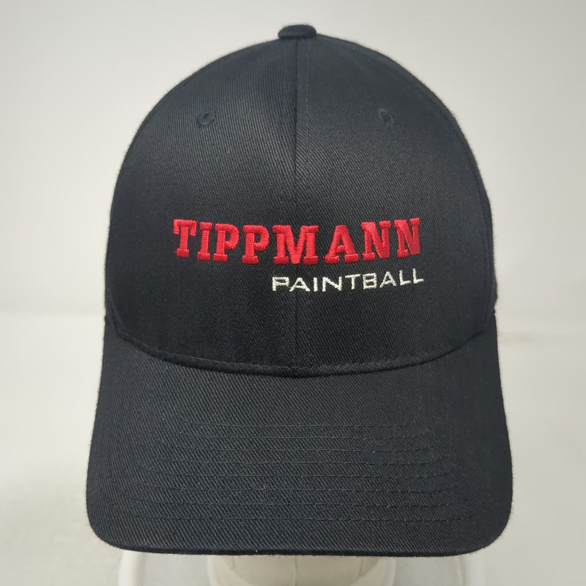 Flexfit Baseball Cap Black XL Tippmann Paintball Embroidered Logo Fitted Hat