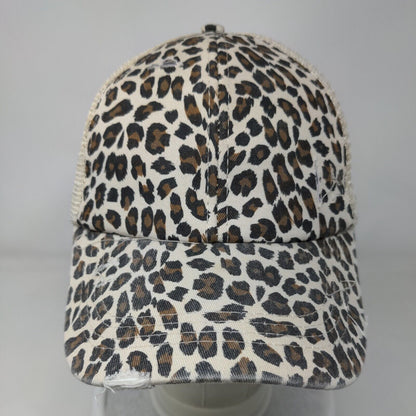 Unbranded Strapback Trucker Hat Ponytail Multi One Size Animal Print