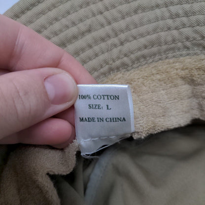 Haband Bucket Hat Tan Large Solid Blank Vent Holes Cotton Outdoor