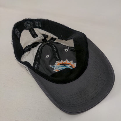 Miami Dolphins Fitted Mesh Back Hat NFL '47 Brand 3D Patch Logo Gray Size S-M