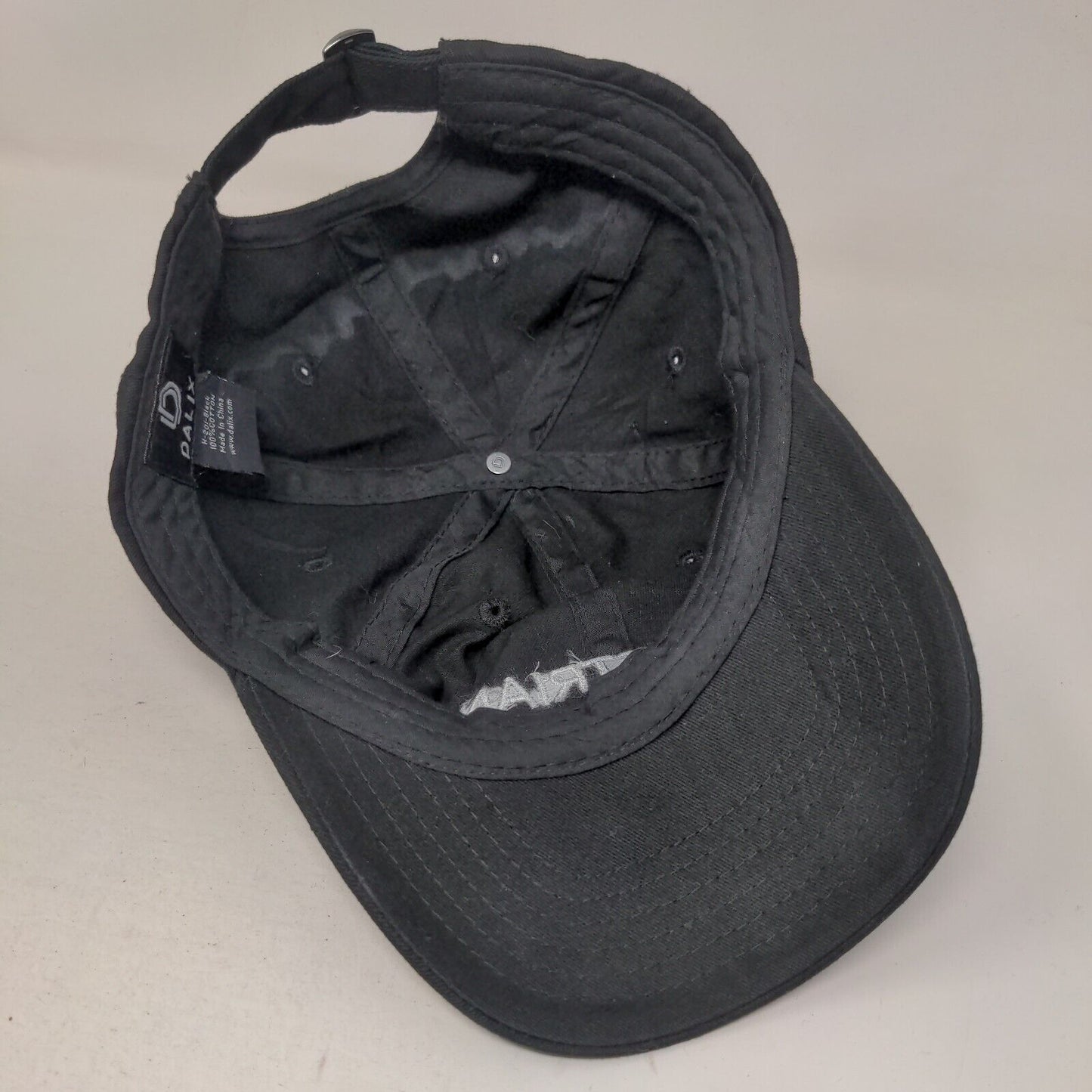Equestrian Slideback Hat Black One Size Adjustable Embroidered 6 Panel DALIX