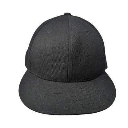 Lids Fitted Hat Black 7 5/8 Solid 6 Panel Vent Holes Blank Outdoor