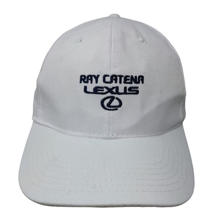 Ray Catena Lexus Men's Strapback Hat White OSFM Embroidered Logo PolyCotton