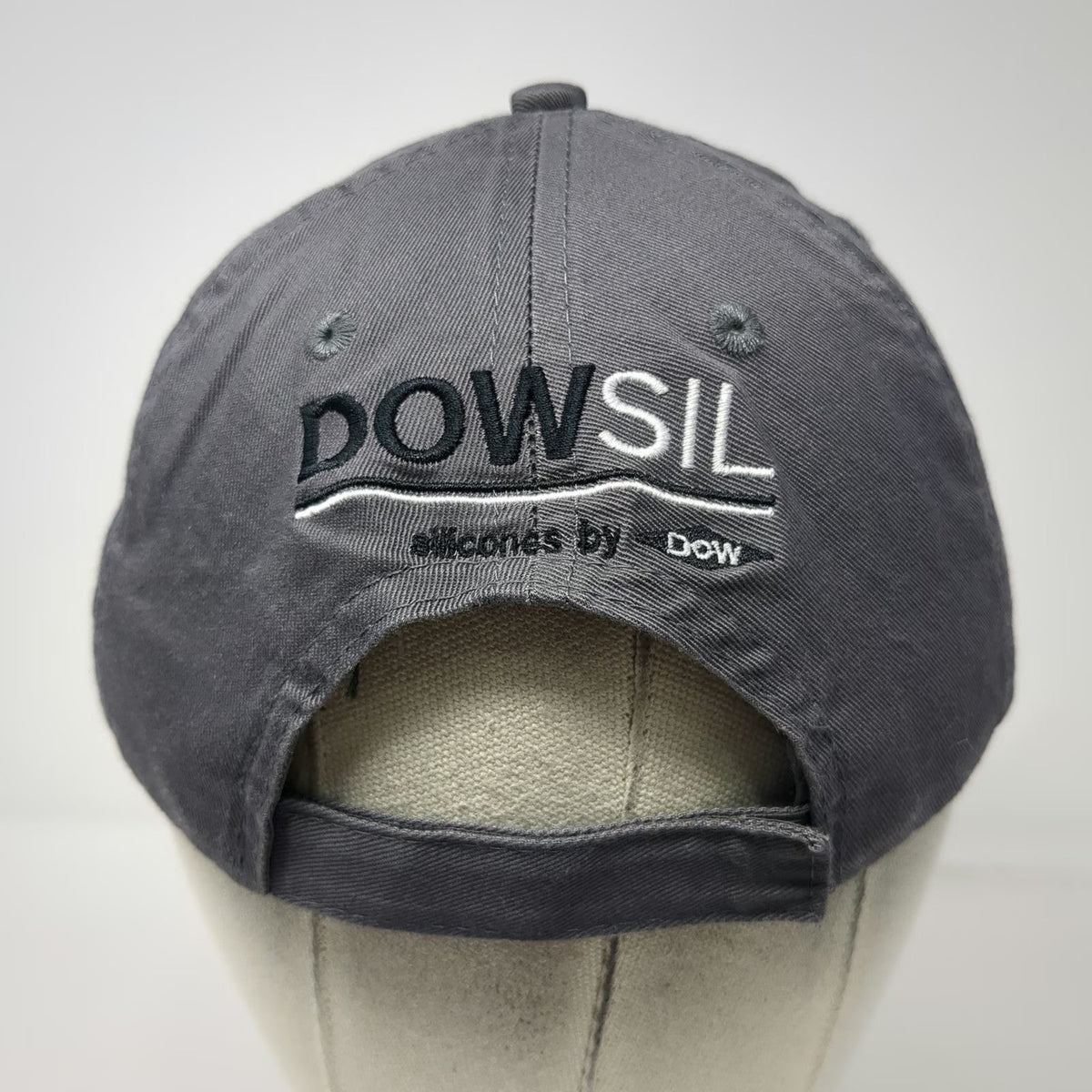 Port & Company White Cap Dow Gray Baseball Cap One Size Strapback Hat Dowsil