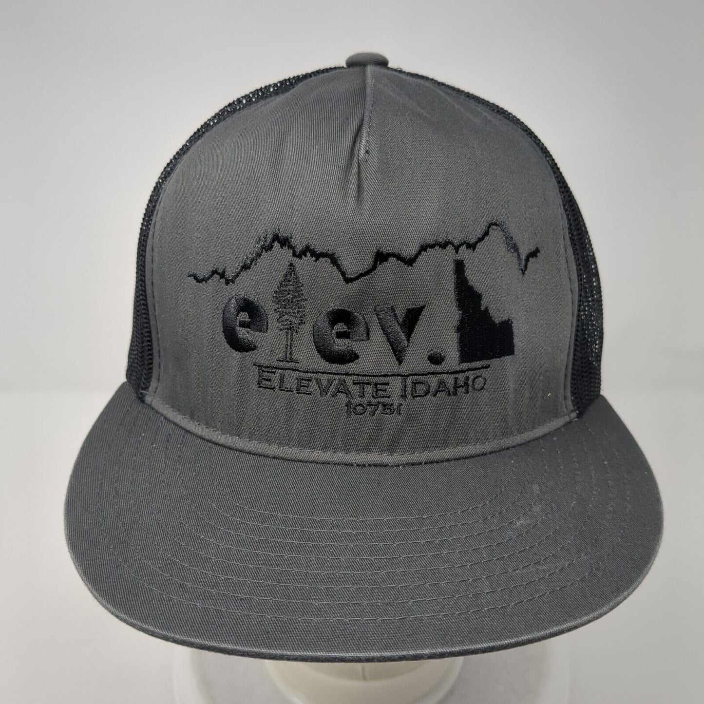 Elevate Idaho Snapback Mesh Back Trucker Hat Gray One Size Yupoong