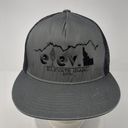Elevate Idaho Snapback Mesh Back Trucker Hat Gray One Size Yupoong