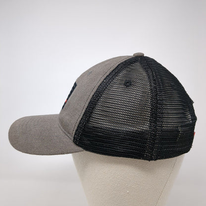 FDC Flag Snapback Mesh Back Trucker Hat Gray One Size Adjustable