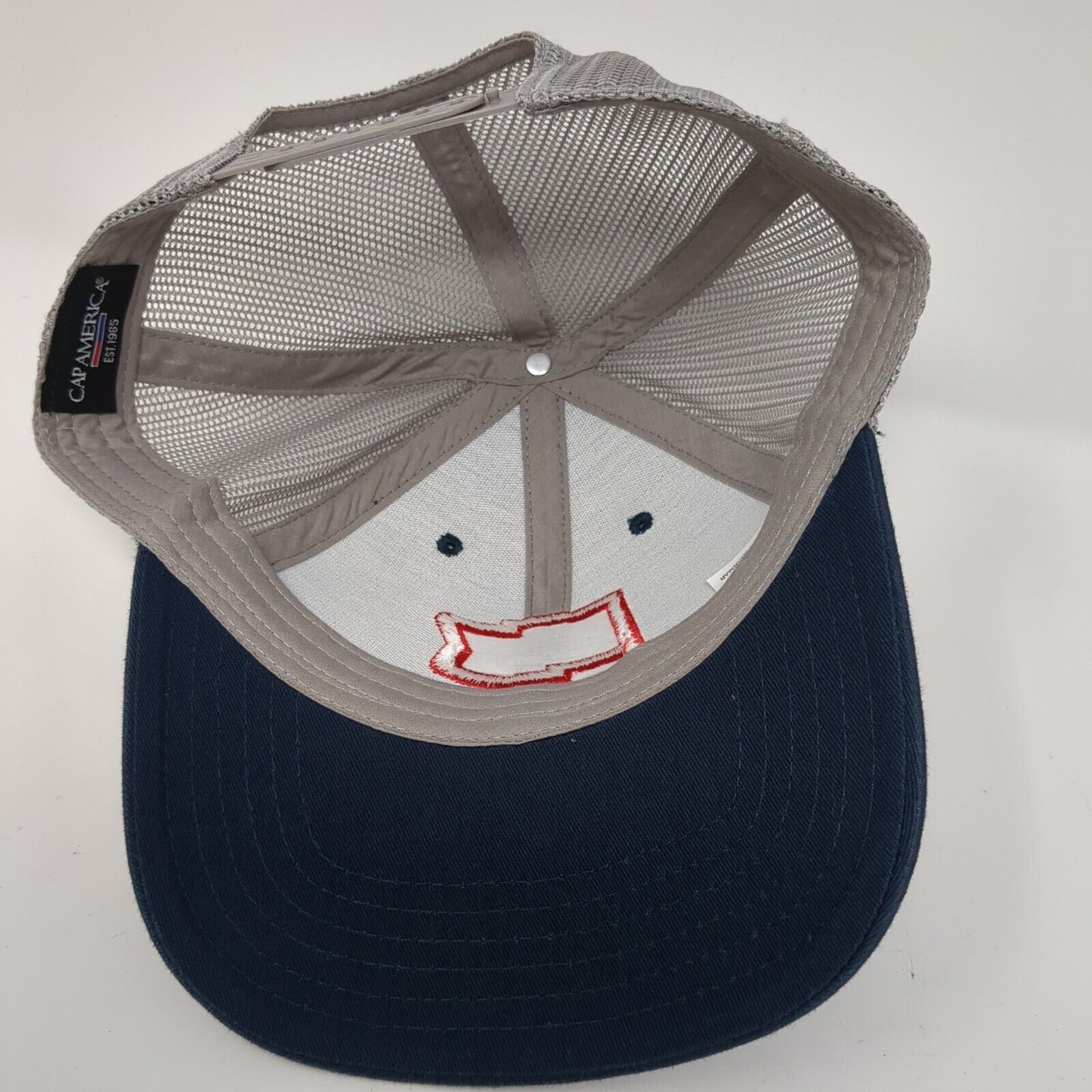 Cap America Snapback Trucker Hat Blue One Size Adjustable Embroidered Mesh Back