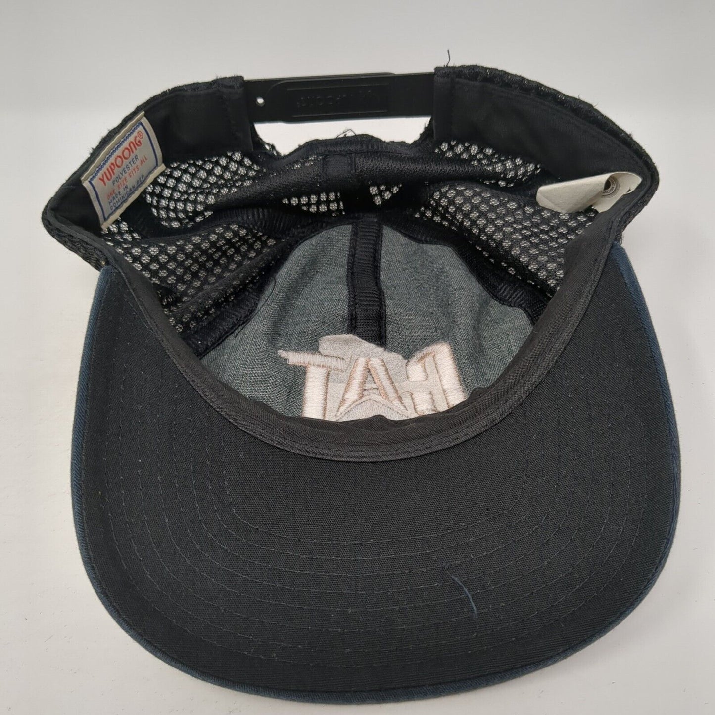 CAT Snapback Mesh Back Hat Black One Size Embroidered Logo Yupoong