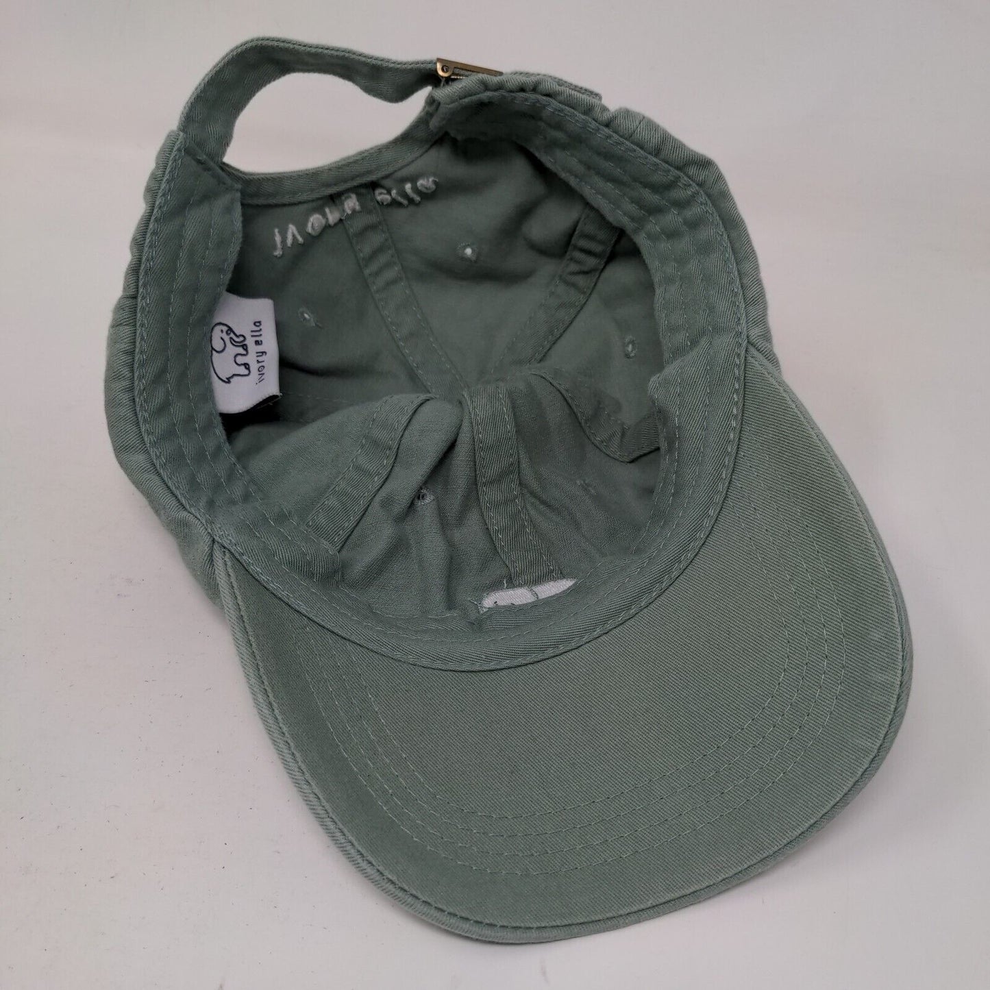 Elephant Ivory Ella Slideback Hat Green One Size Embroidered Adjustable