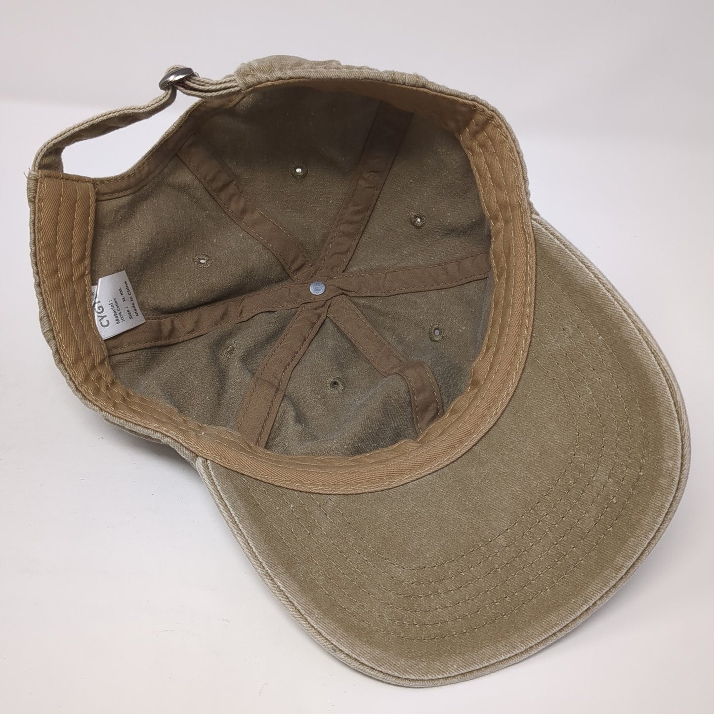 CYGT Slideback Baseball Cap Brown One Size Adjustable Vented Holes 6 Panel Blank