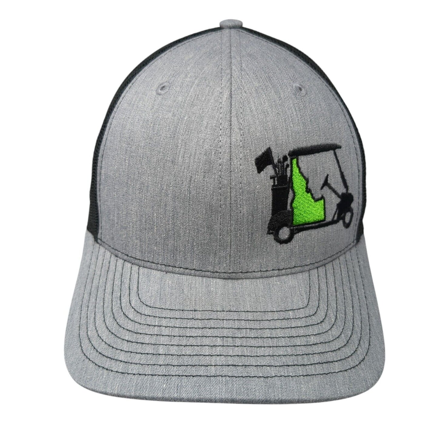 Golf Cart Snapback Trucker Hat Gray One Size Adjustable Mesh Back Richardson