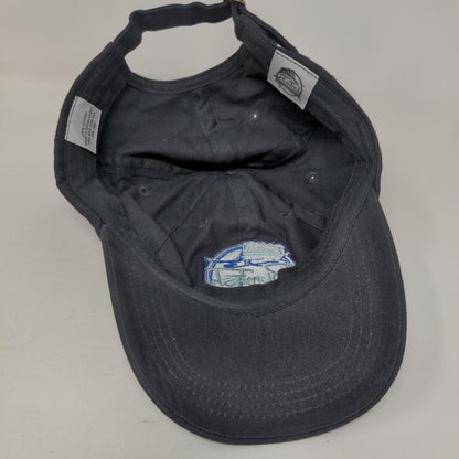 RumFish Beach Resort Slideback Hat Black OSFA Adjustable Embroidered Cotton