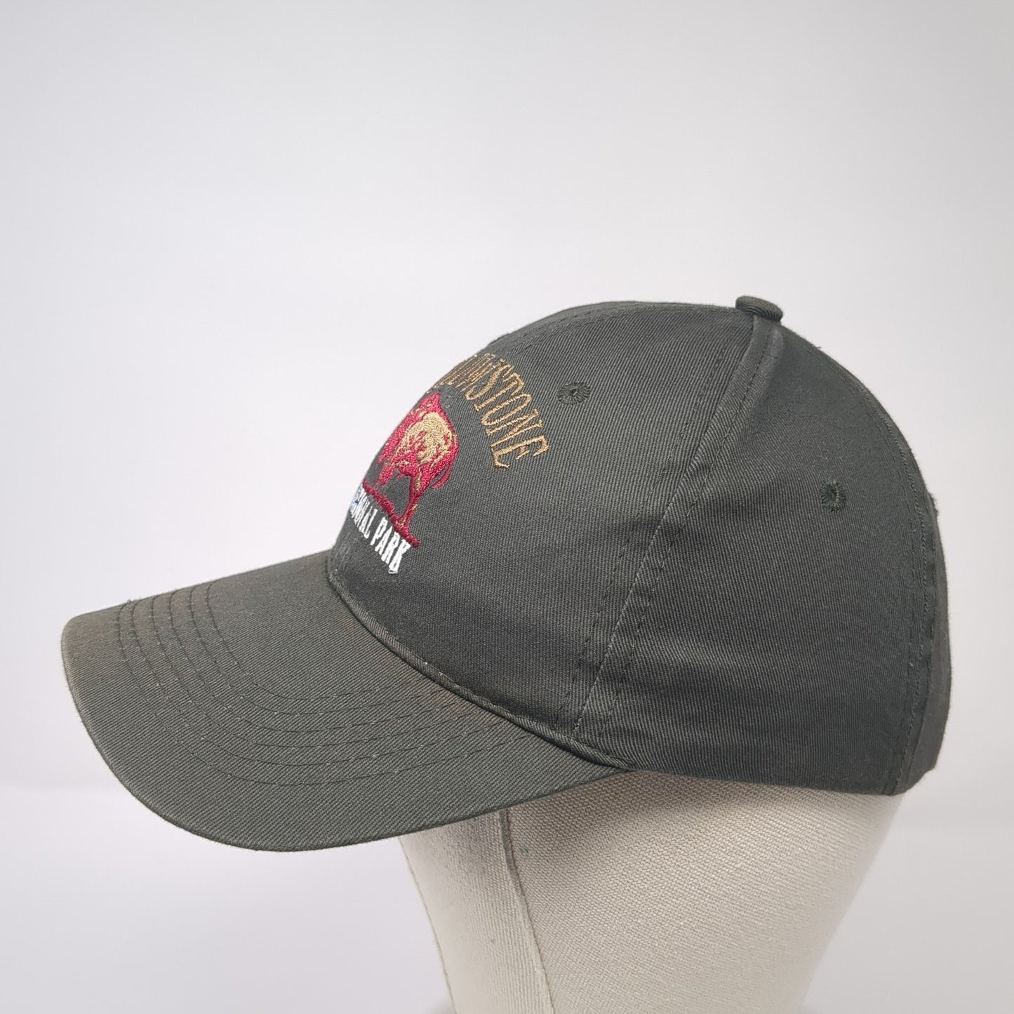 Yellowstone National Park Strapback Hat Gray One Size Embroidered ACE