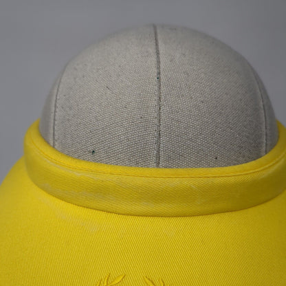 Laura Gayle Clip On Sun Visor Hat Yellow One Size Embroidered Wide Brim