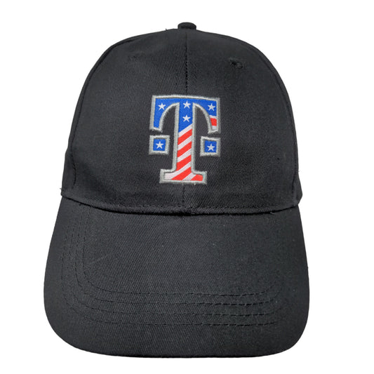 T Mobile Men's Strapback Hat Black Adjustable Embroidered Patriotic Logo