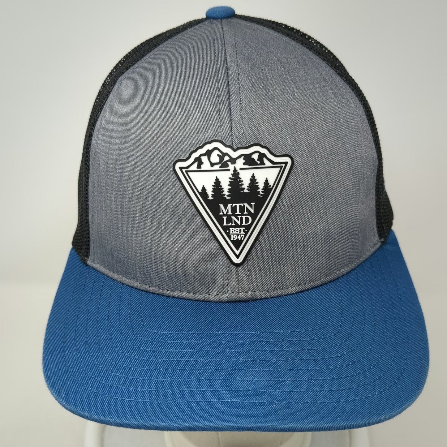 Pacific Headwear Trucker Hat Gray Blue One Size Employee Owner Mountain Mesh