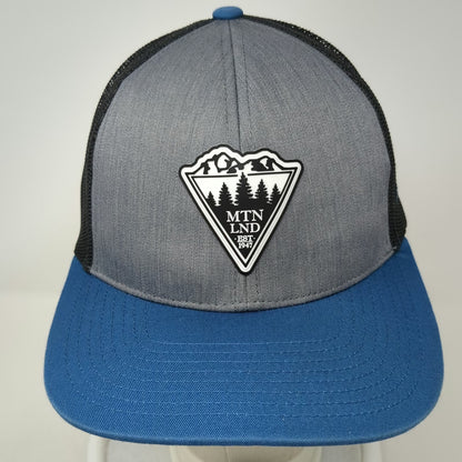 Pacific Headwear Trucker Hat Gray Blue One Size Employee Owner Mountain Mesh