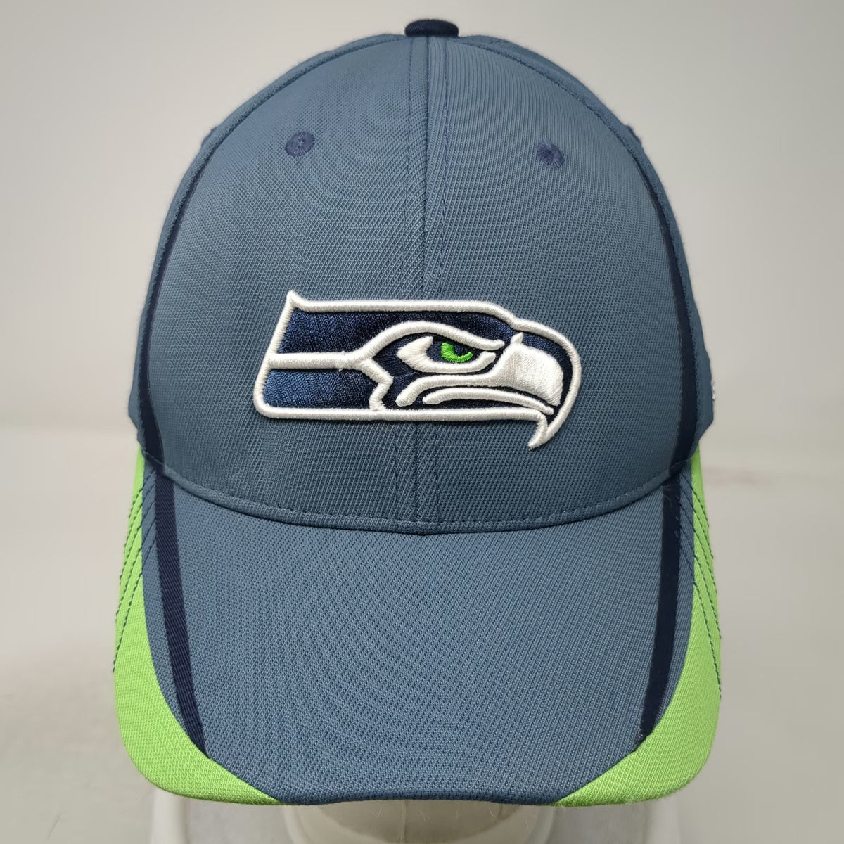 Seattle Seahawks NFL Reebok Blue XL Baseball Cap Flexfit Onfield Hat Green White