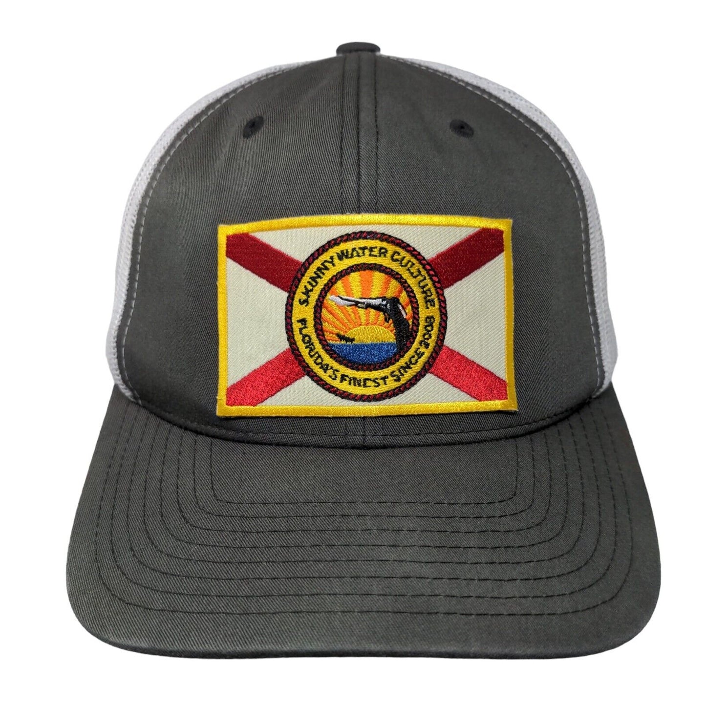Skinny Water Culture Florida Snapback Mesh Back Trucker Hat Gray One Size
