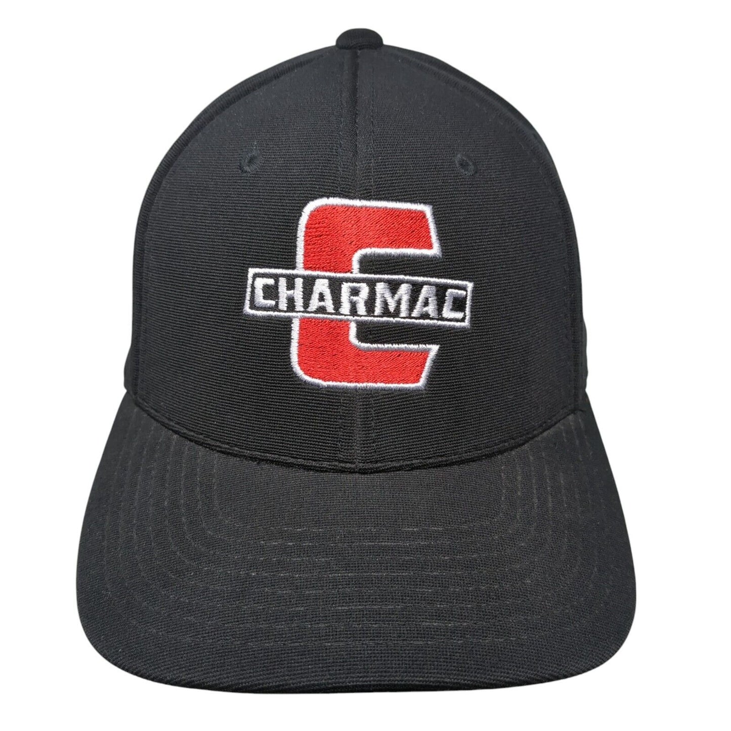 Charmac Fitted Hat Black Size 7 3/8-8 Embroidered M2 Technology Pacific Headwear