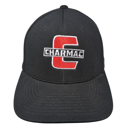 Charmac Fitted Hat Black Size 7 3/8-8 Embroidered M2 Technology Pacific Headwear