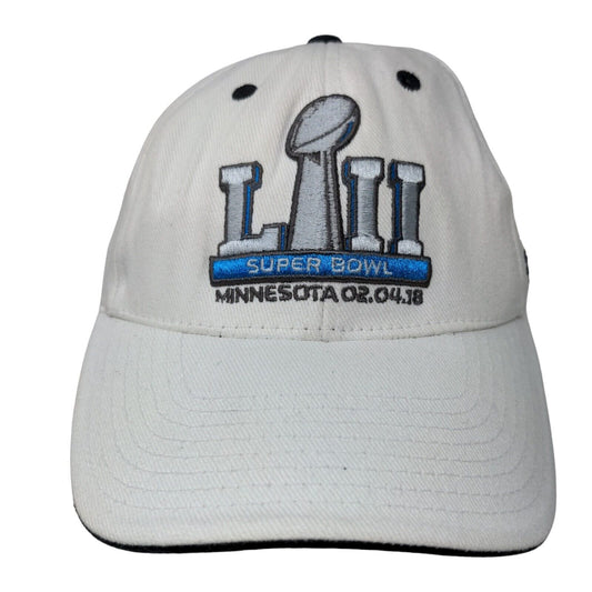 '47 Brand Men's Strapback Hat White OSFA Super Bowl LII Embroidered Logo