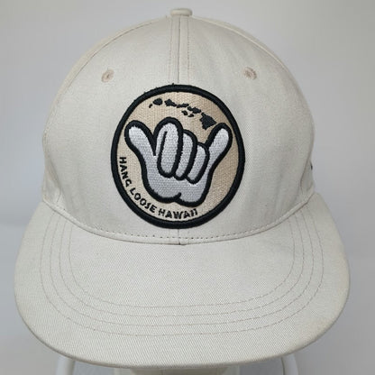 Aloha Headwear Snapback Beige Hat One Size Shaka Hawaii Hand Green Underbrim