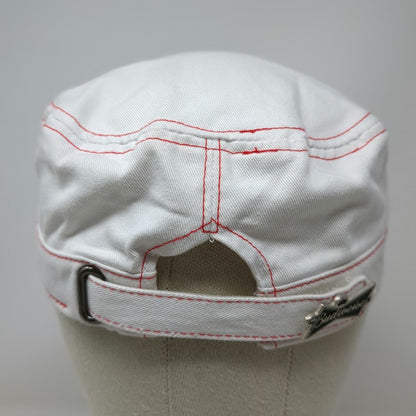 Budweiser Army Cap White One Size Red Contrast Stitch Grab Some Buds Cadet Hat