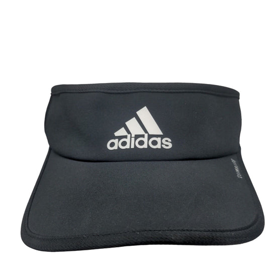 Adidas Aeroready Men's Strapback Sun Visor Cap Hat Black Graphic Logo