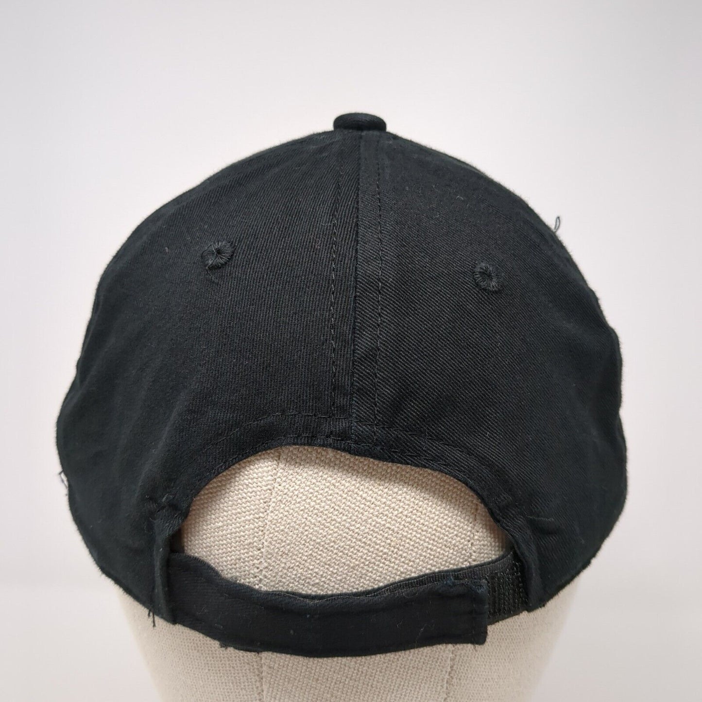 George Strapback Hat Black One Size Adjustable 6 Panel Blank Solid