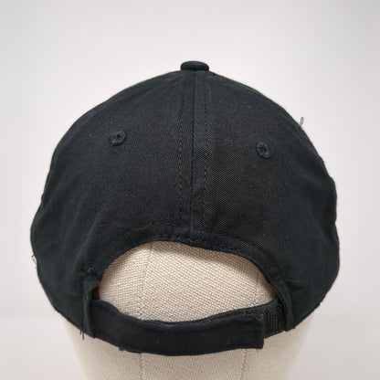 George Strapback Hat Black One Size Adjustable 6 Panel Blank Solid