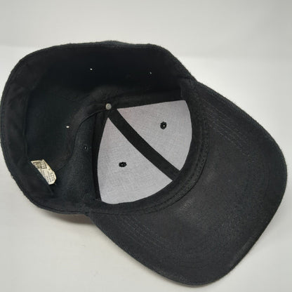 Unbranded Fitted Hat Black 7 1/4 Solid Vent Holes Outdoor Blank 6 Panel