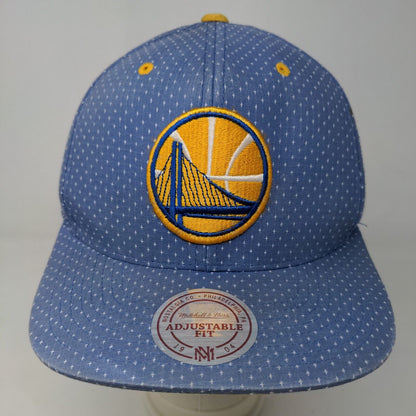 Mitchell & Ness Men's Snapback Hat Blue Polka Dots OSFA Golden State Warriors