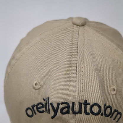 O' Reilly Auto Parts Strapback Hat Tan One Size Adjustable Embroidered 6 Panel