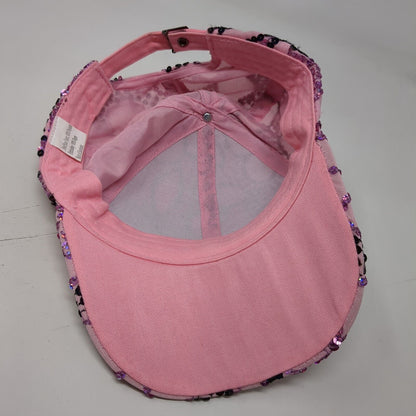 Sequin Slideback Hat Pink One Size Adjustable Lightweight 6 Panel Blank