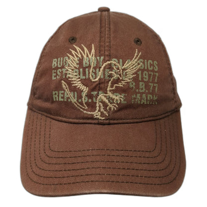 Bugle Boy Baseball Cap Brown One Size Cotton Embroidered Eagle Graphic hat