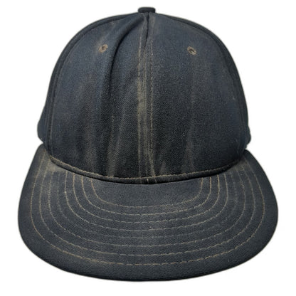 AJD Snapback Black L Nylon Double Knit Blank Hat Plain 6 Panel Adjustable Cap