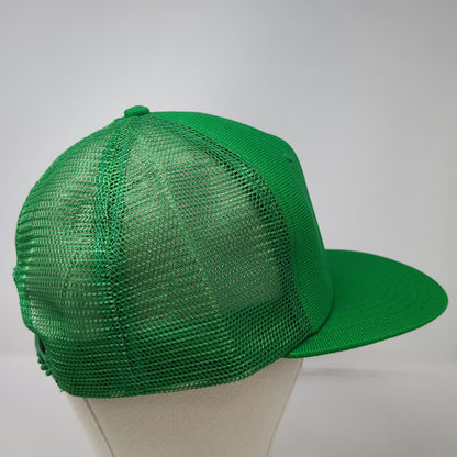 DeLONG Trucker Hat Green L Snapback Mesh G Logo Asterisk Flower USA Made