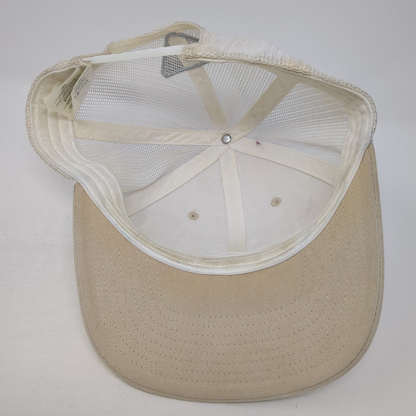 Columbia PFG Fish Flag Trucker Hat Beige One Size Adjustable Patriotic Mesh Back