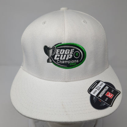 Edge Cup Champions 2021 Fitted Hat White L-XL Stretch Flexfit Flat Bill