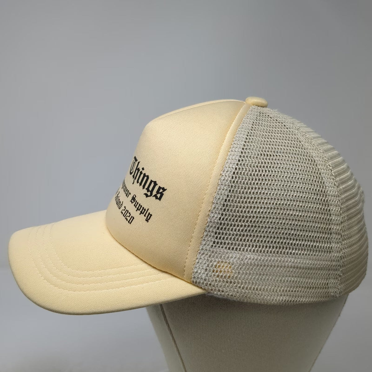 Grater Things Trucker Hat Beige One Size Rhode Island Snapback Mesh Back Hat