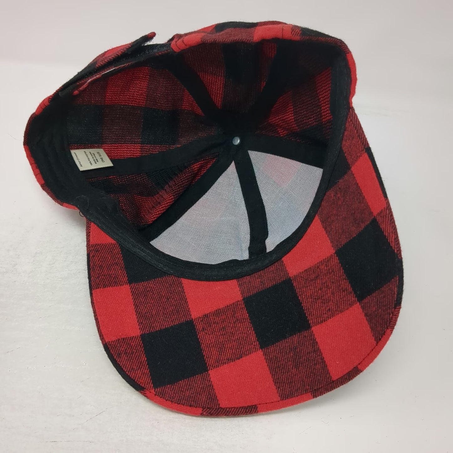 Ashley Stewart Baseball Cap Red Black Plaid One Size Studded Rhinestones Hat