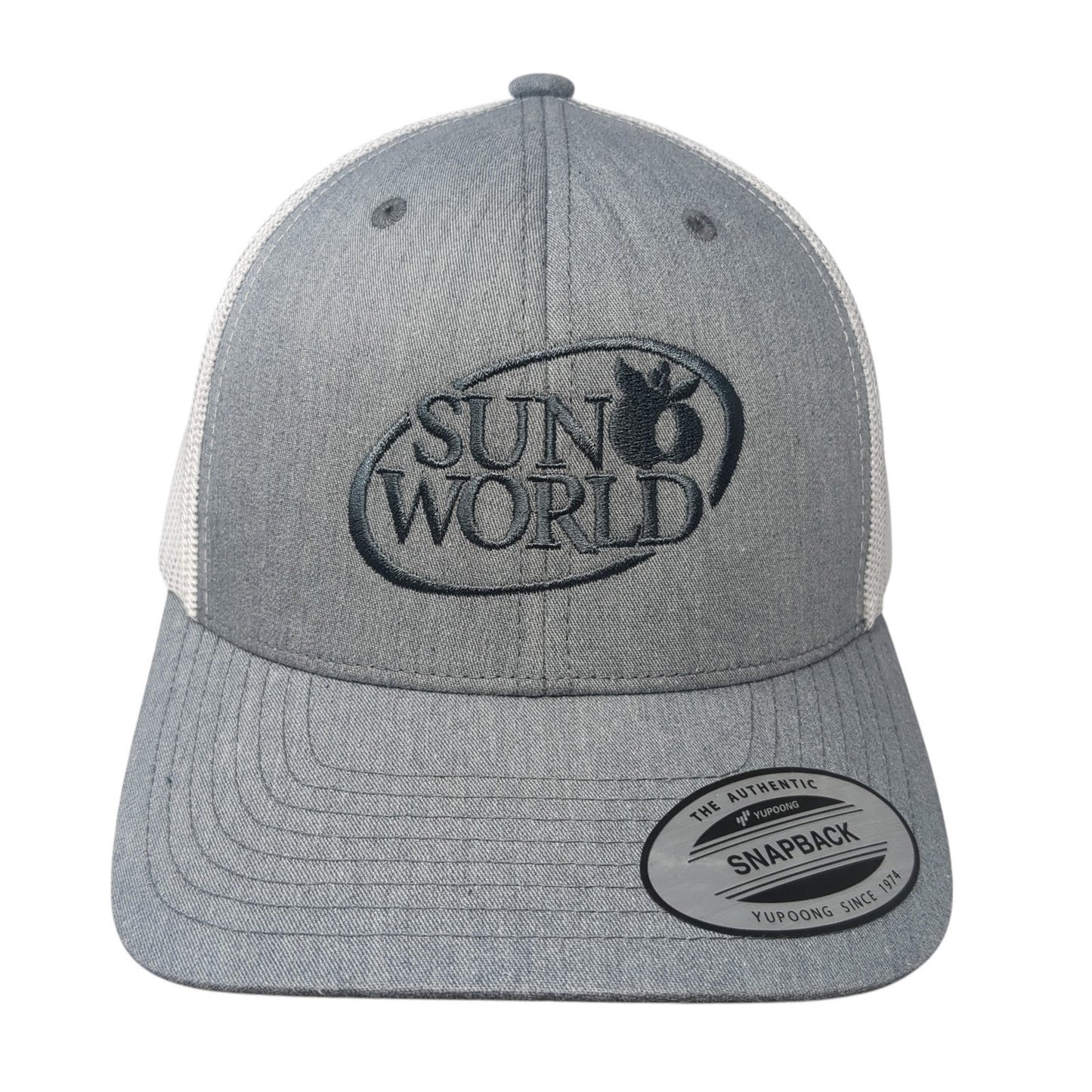 Sun World Snapback Mesh Back Trucker Hat Gray One Size Adjustable Yupoong